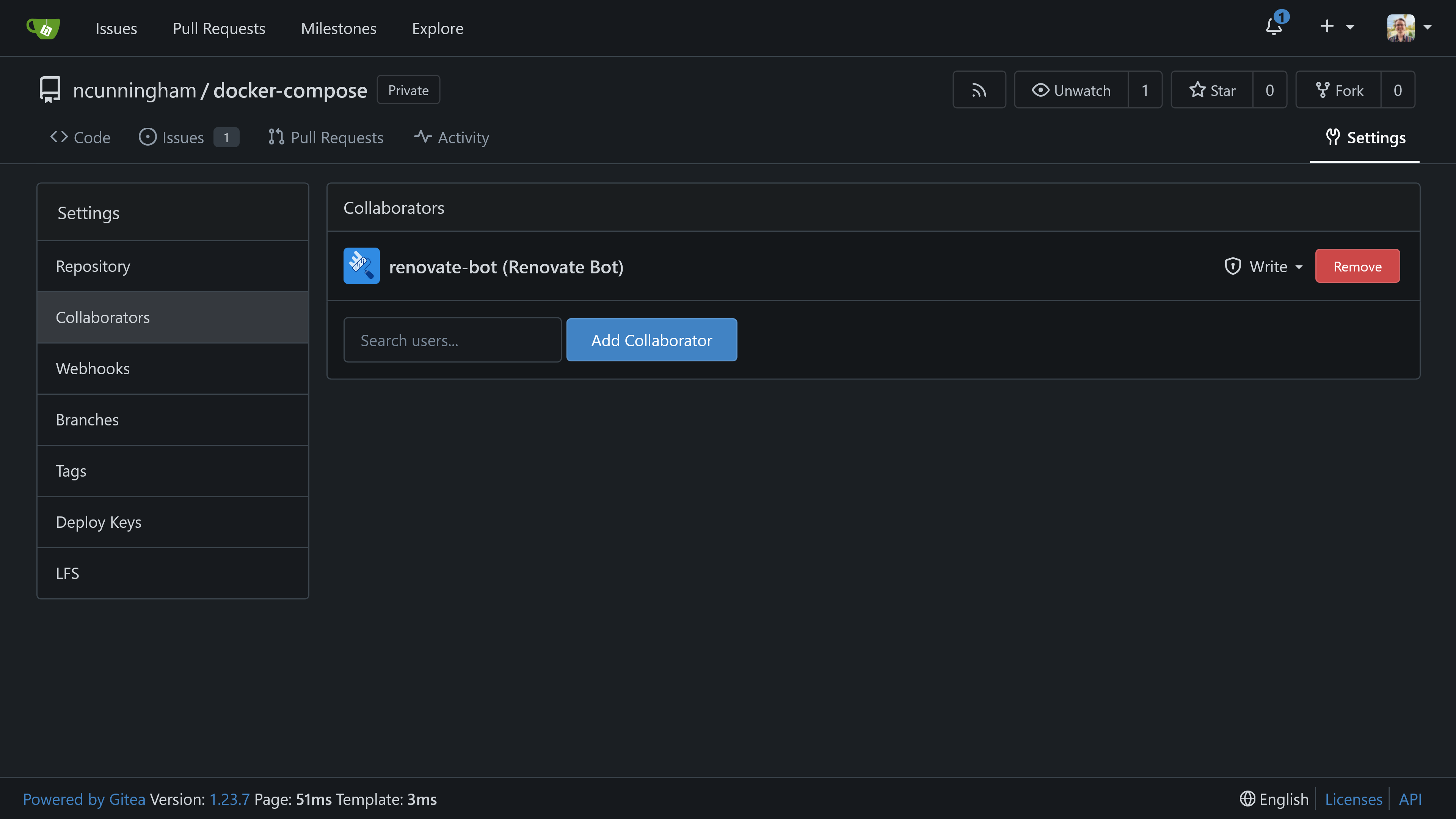 Renovate Bot as a Collaborator Renovate Bot is Added to the Repo as a Collaborator