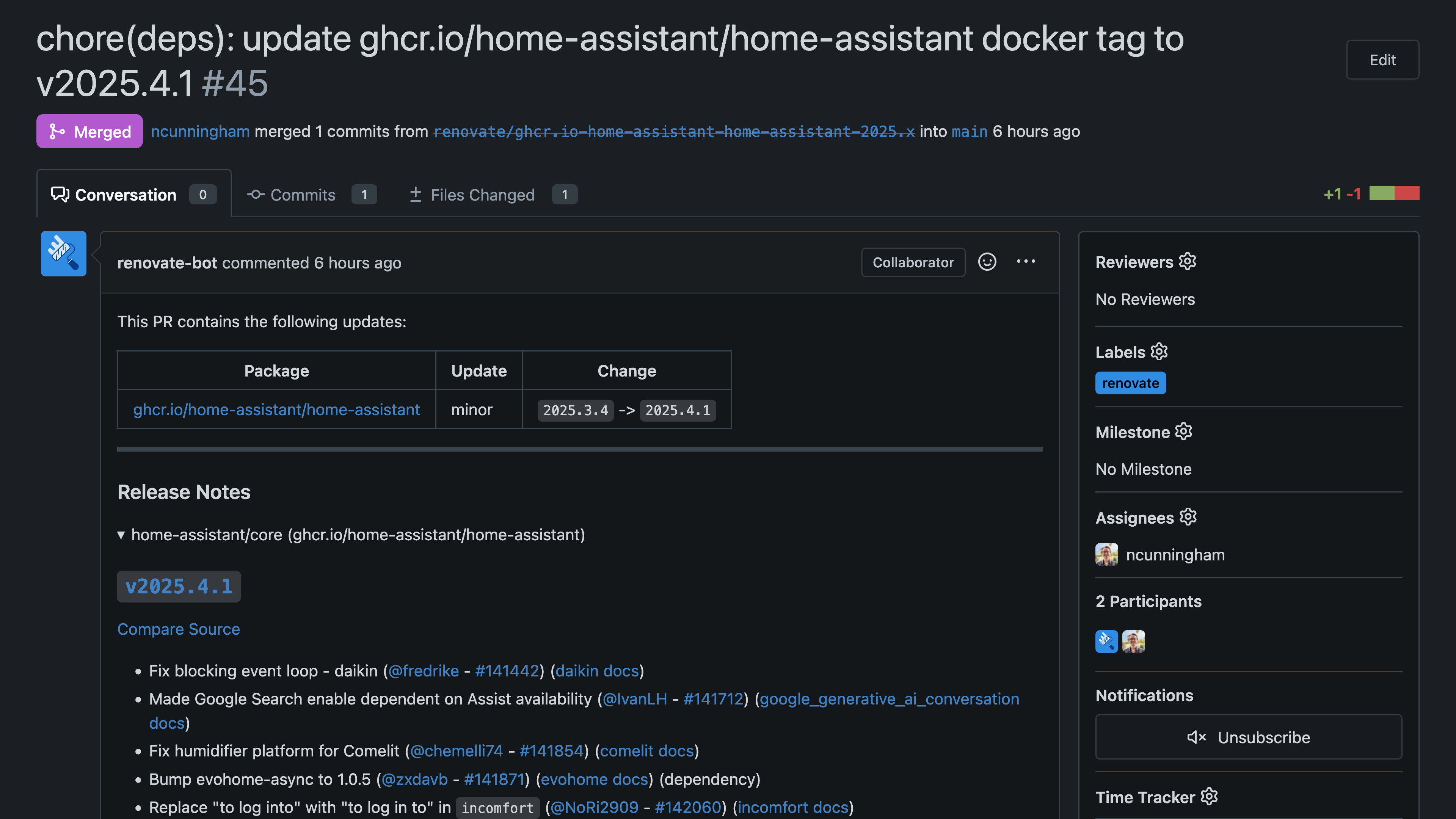 Merged Pull Request from Renovate A Merged Pull Request from Renovate in Gitea